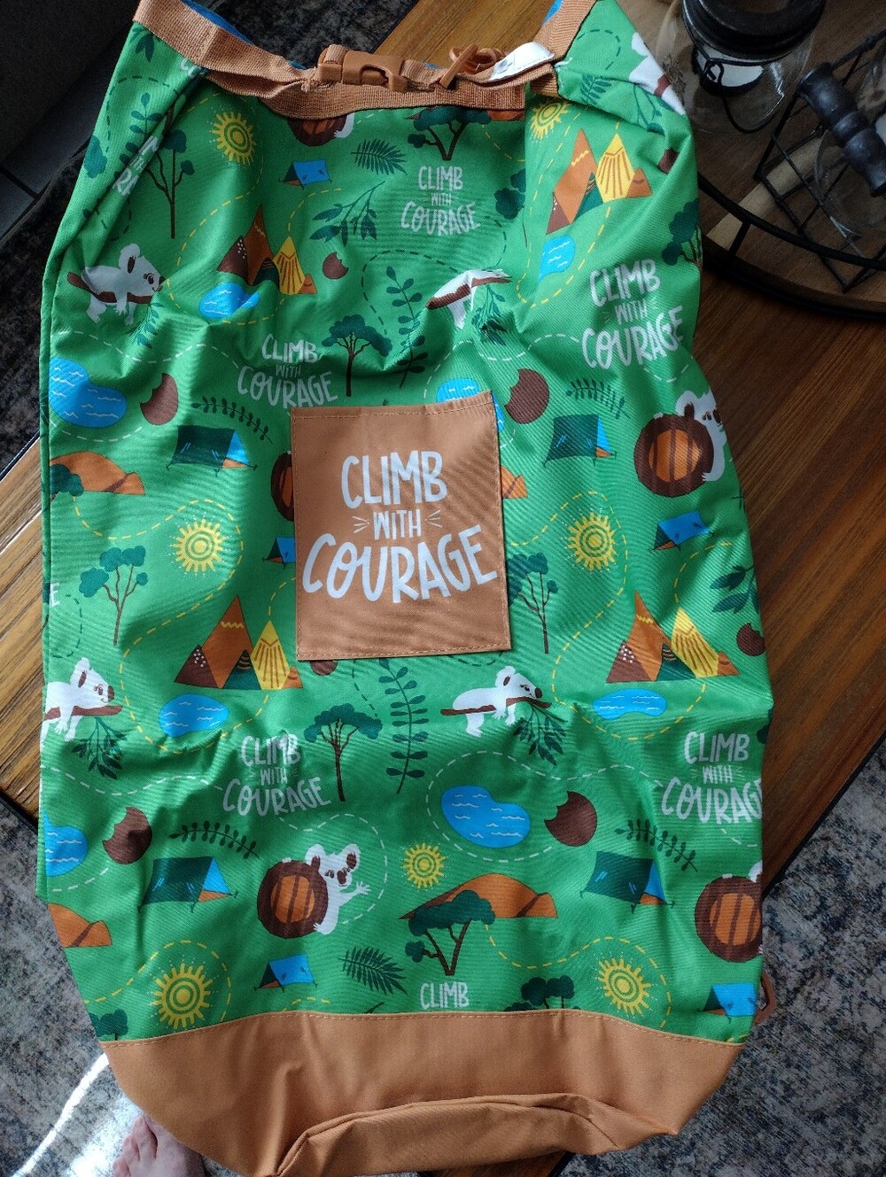 Girl Scouts Climb With Courage Green Outdoor Print Backpack